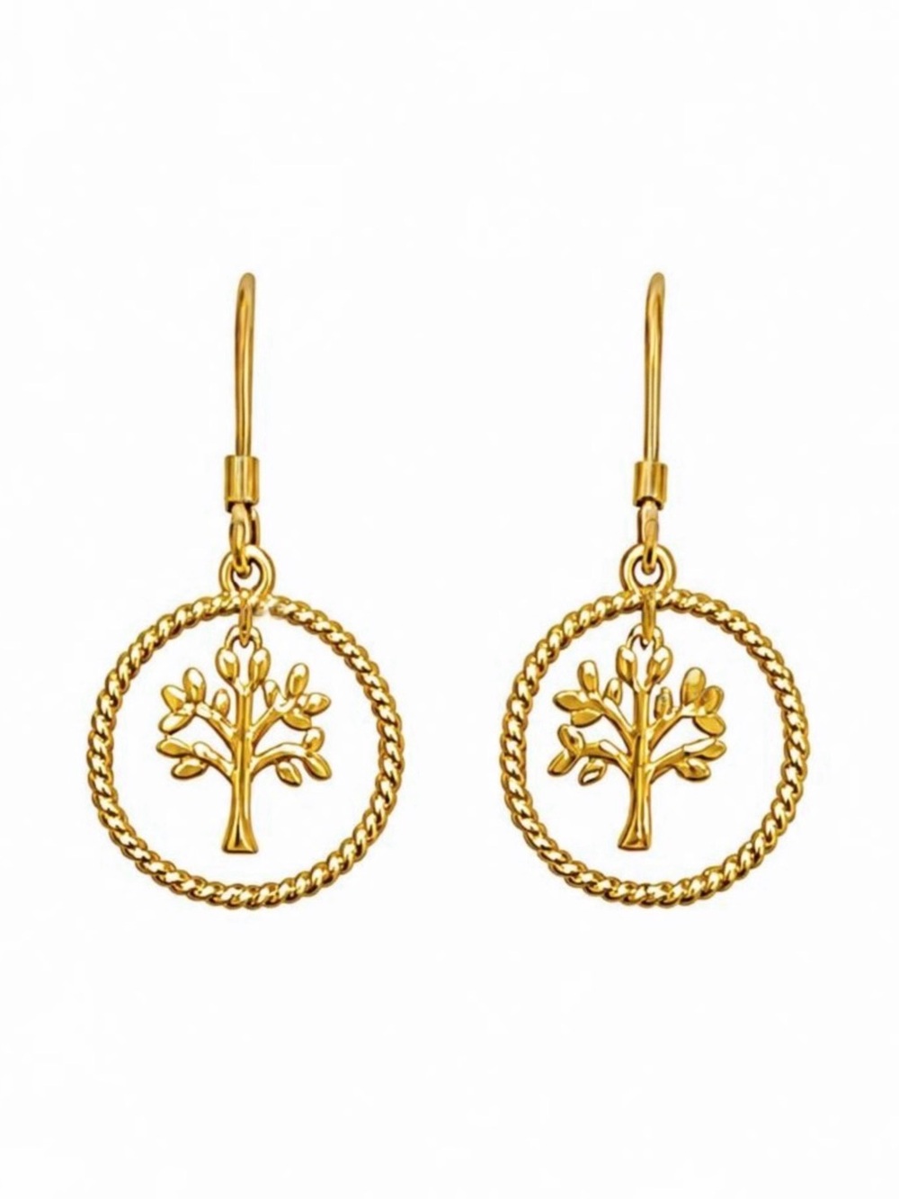 Gold-Tone Sterling Silver Tree of Life Earrings